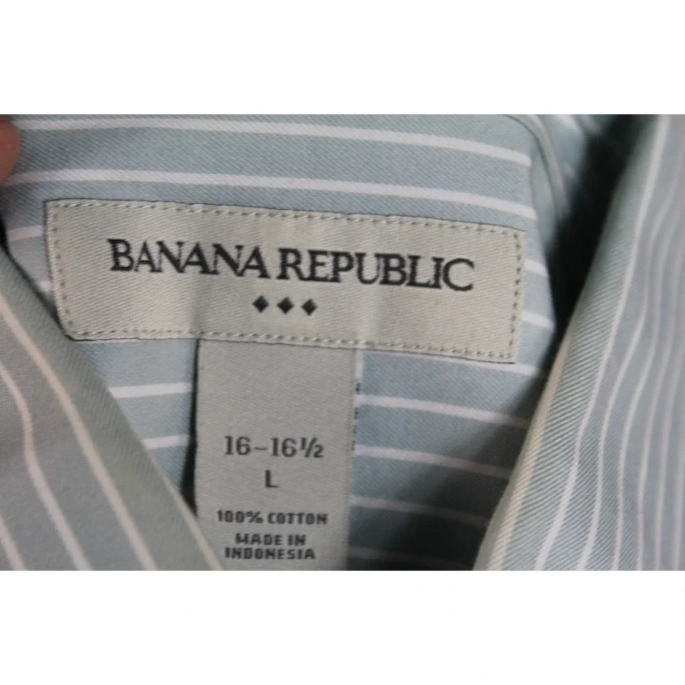 Banana Republic Men White Casual Button Down Shirt Long Sleeve Collared Large